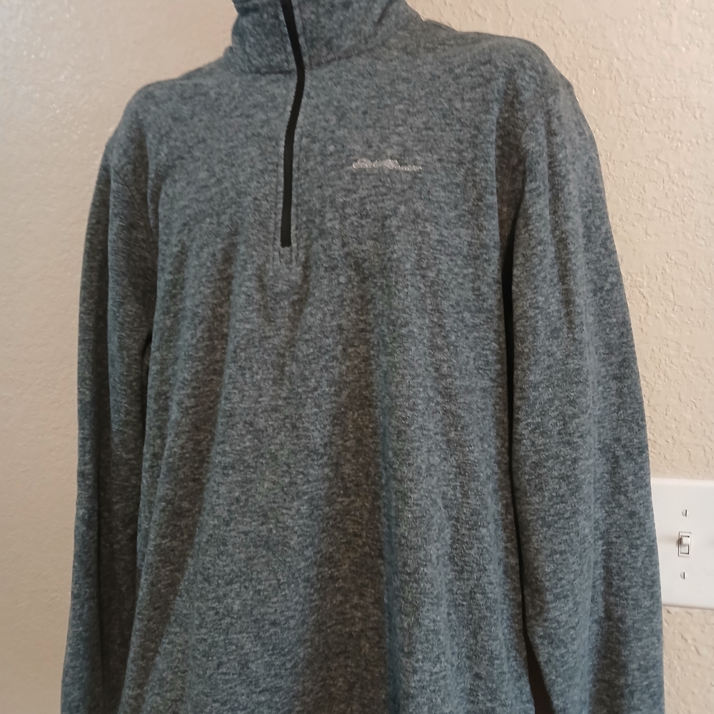 Eddie Bauer Men's Heathered Gray Zip-Up Sweater